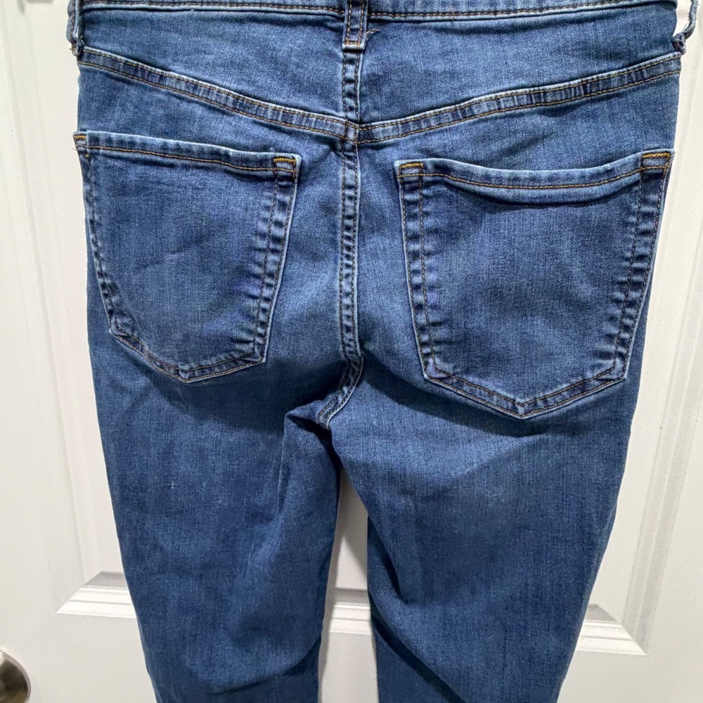 Free People Womens Skinny Jeans Distressed Ripped Knee Blue Size 27 - Picture 12 of 15